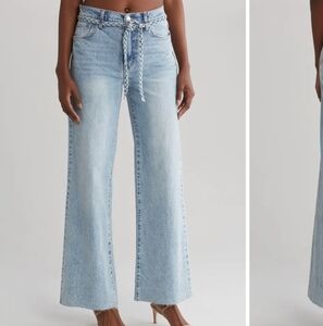Kensie "The Carla" High-Rise Wide Leg Jeans w/ Removable Braided Belt | Size 2/2